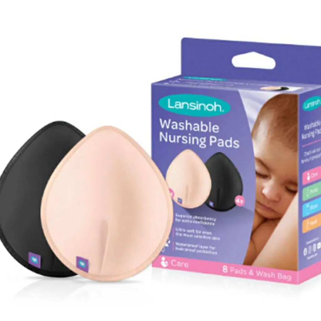 Lansinoh Lot de 8 coussinets d'allaitement lavables couleurs