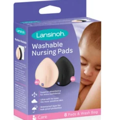 Lansinoh Lot de 8 coussinets d'allaitement lavables couleurs