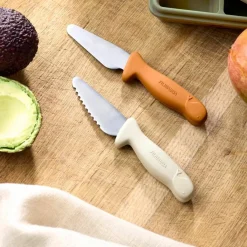 Online Lot de 2 couteaux d'apprentissage Cannelle et Ivoire Ustensile De Cuisine