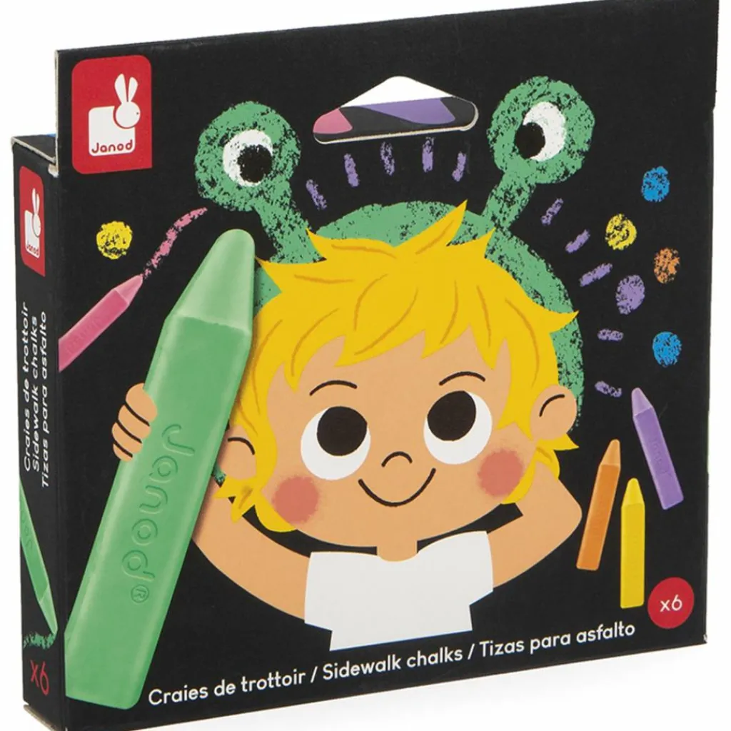 Janod Lot de 6 craies de trottoir