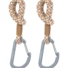 Lässig Lot de 2 crochets attaches poussettes camel vanille