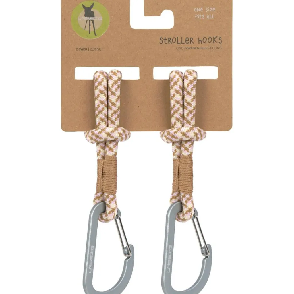 Lässig Lot de 2 crochets attaches poussettes camel vanille