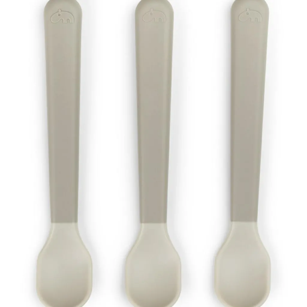 Done by Deer Lot de 3 cuillères bébé Easy-grip sable