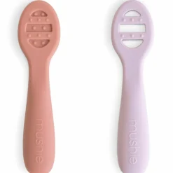 Mushie Lot de 2 cuillères d'apprentissage Rose-Soft Lilac