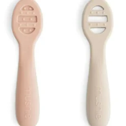Mushie Lot de 2 cuillères d'apprentissage Blush-Shifting Sand