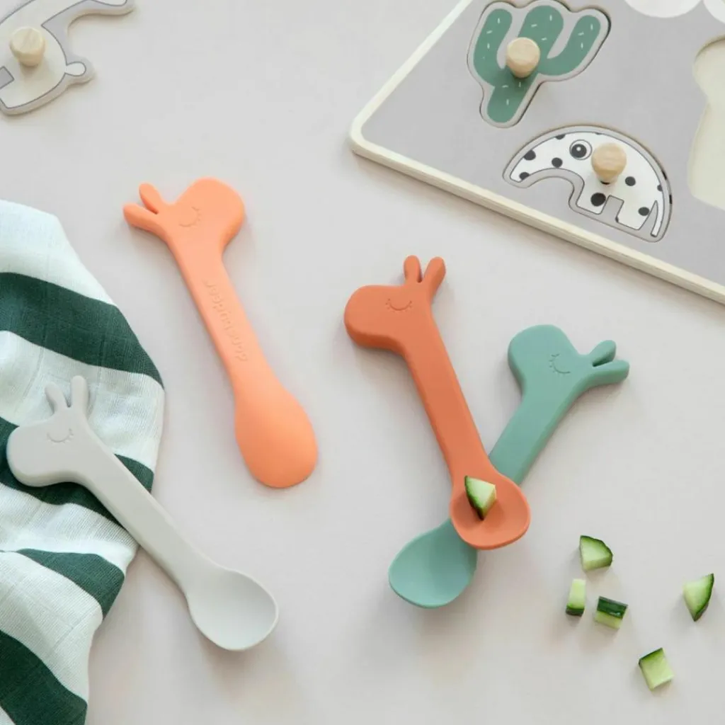 Done by Deer Lot de 2 cuillères en silicone Lalee Rose