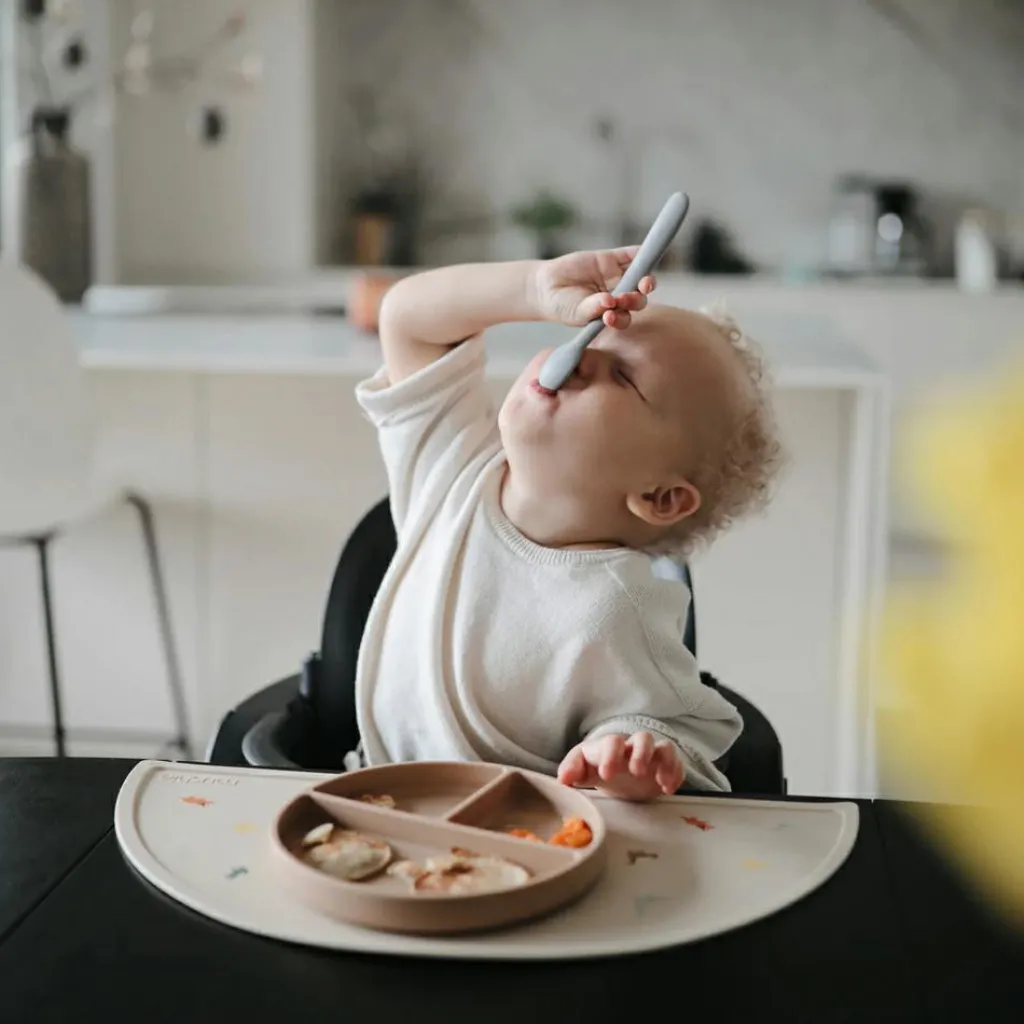 Mushie Lot de 2 cuillères en silicone Powder Blue