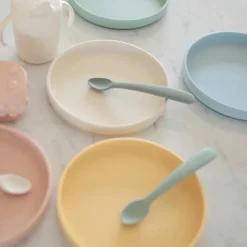 Mushie Lot de 2 cuillères en silicone Powder Blue