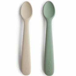 Mushie Lot de 2 cuillères en silicone Cambridge Blue-Shifting Sand