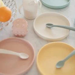 Mushie Lot de 2 cuillères en silicone Cambridge Blue-Shifting Sand