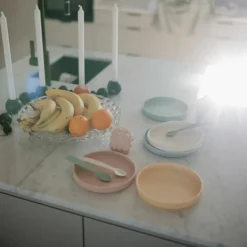 Mushie Lot de 2 cuillères en silicone Cambridge Blue-Shifting Sand