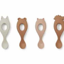 Liewood Lot de 4 cuillères en silicone Liva rose mix