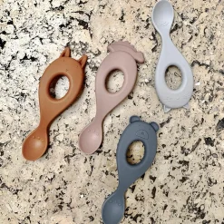 Liewood Lot de 4 cuillères en silicone Liva rose mix