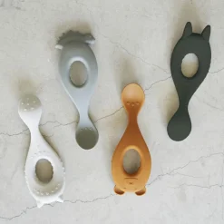 Liewood Lot de 4 cuillères en silicone Liva rose mix