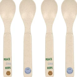 Lässig Lot de 4 cuillères Happy Rascals Smile bleu ciel