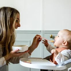 Clearance Lot de 2 cuillères silicone 1er âge avec boîte de transport Duo barbe à papa Couverts