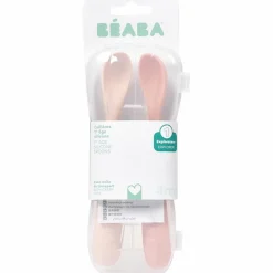 Clearance Lot de 2 cuillères silicone 1er âge avec boîte de transport Duo barbe à papa Couverts