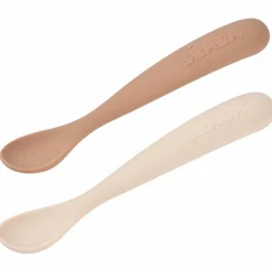 Béaba Lot de 2 cuillères silicone 1er âge avec boîte de transport Duo argile