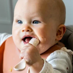 Béaba Lot de 2 cuillères silicone 1er âge avec boîte de transport Duo argile