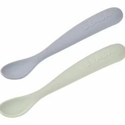 Lot de 2 cuillères silicone 1er âge avec boîte de transport Duo nature Couverts
