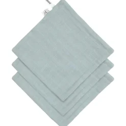 Lot de 3 débarbouillettes bleu poudré Lingette Lavable / Débarbouillette