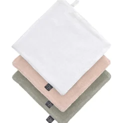 Lässig Lot de 3 débarbouillettes blanc cassé-rose poudré-olive