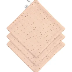 Lässig Lot de 3 débarbouillettes Pois rose-pêche