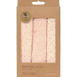 Lässig Lot de 3 débarbouillettes Pois rose-pêche