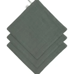 Lässig Lot de 3 débarbouillettes vert pétrole