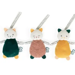 Kaloo Lot de 3 doudous chats sensoriels Stimuli