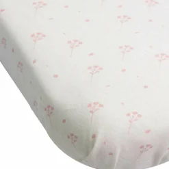 Trois Kilos Sept Lot de 2 draps housses cododo Fleurs Roses (50 x 83 cm)