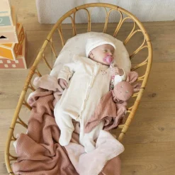 Trois Kilos Sept Lot de 2 draps housses cododo Fleurs Roses (50 x 83 cm)