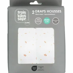 Trois Kilos Sept Lot de 2 draps housses cododo Gatsby (50 x 83 cm)