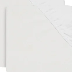 Jollein Lot de 2 draps housses en coton blancs (60 x 120 cm)
