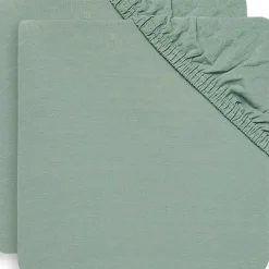 Jollein Lot de 2 draps housses en coton Ash Green (60 x 120 cm)