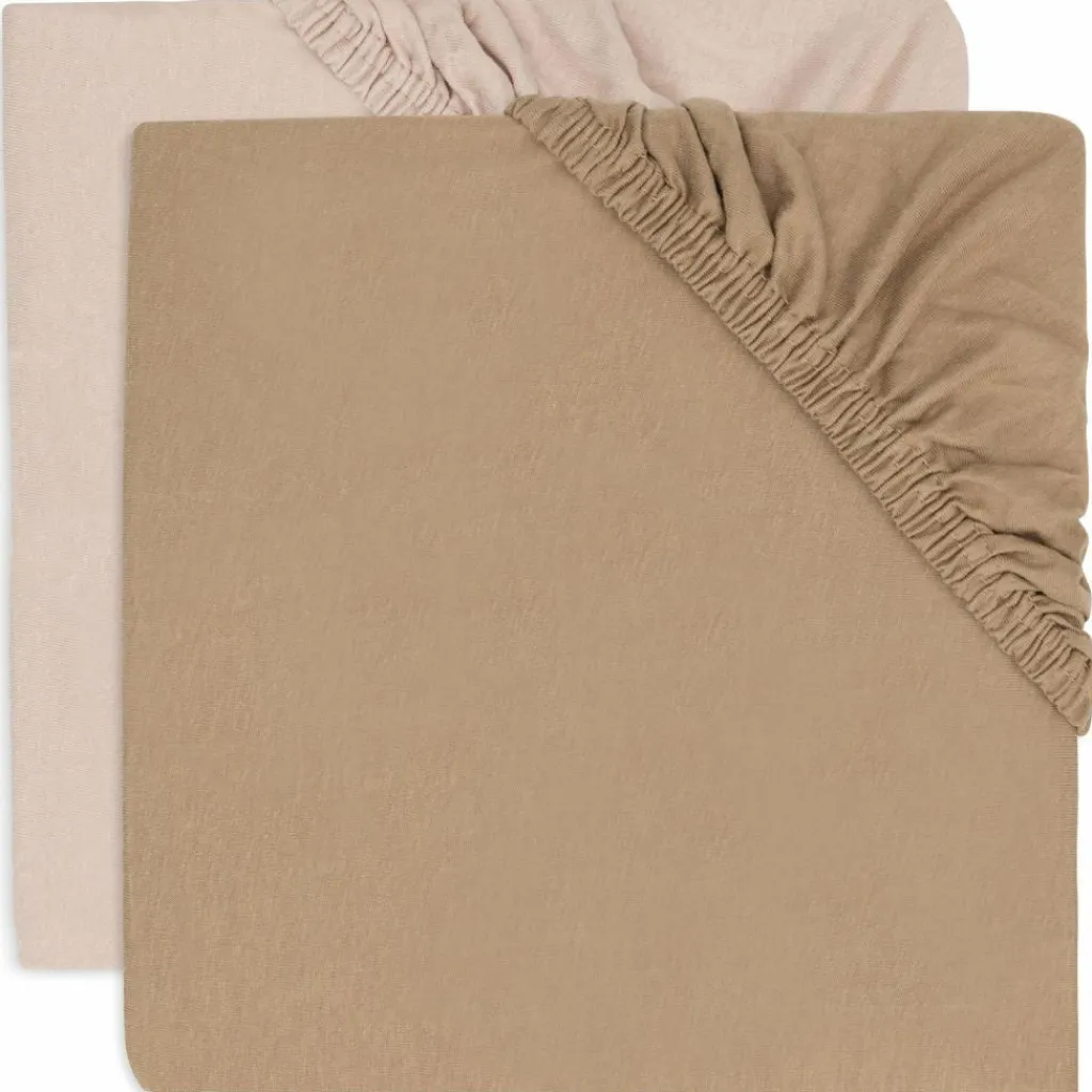 Sale Lot de 2 draps housses en jersey Wild Rose-Biscuit (70 x 140 cm) Drap Housse Bébé