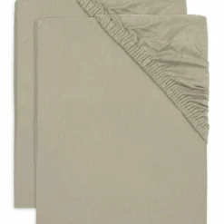 Jollein Lot de 2 draps housses en jersey Olive Green (60 x 120 cm)