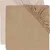Jollein Lot de 2 draps housses en jersey Wild Rose-Biscuit (40 x 80 cm)