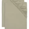 Sale Lot de 2 draps housses en jersey Olive Green (40 x 80 cm) Linge De Berceau