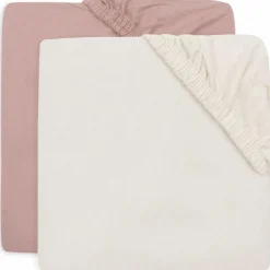 Sale Lot de 2 draps-housses en jersey Wild Rose-Ivory (70 x 140 cm) Drap Housse Bébé