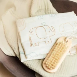 Jollein Lot de 3 gants de toilette en gaze de coton Elephant Tales