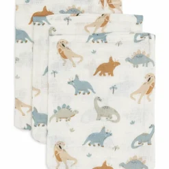 Jollein Lot de 3 gants de toilette en gaze de coton Roarsome