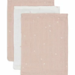 Jollein Lot de 3 gants de toilette en gaze de coton Twinkling Wild Rose