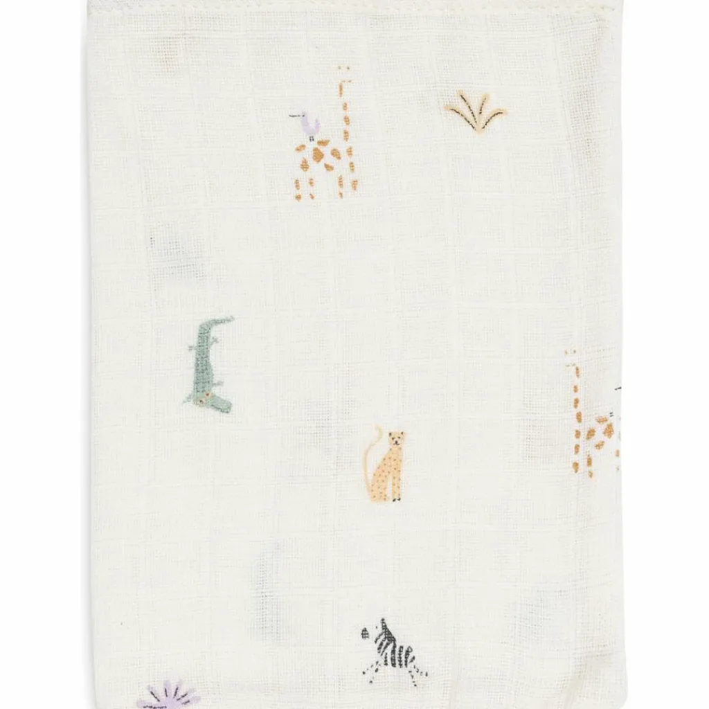 Jollein Lot de 3 gants de toilette en gaze de coton Jungle Jambo