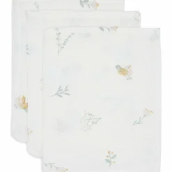 Jollein Lot de 3 gants de toilette en gaze de coton Lovely Birds