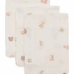 New Lot de 3 gants de toilette en gaze de coton Animal Friends Gant De Toilette