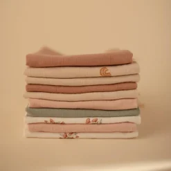 Mushie Lot de 5 gants de toilette Pink Flowers