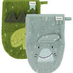 Best Lot de 2 gants de toilette Mr. Shark et Mr. Dino Gant De Toilette