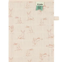 Trixie Lot de 3 gants de toilette en mousseline Rosy Rabbit