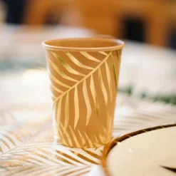 Arty Fêtes Factory Lot de 8 gobelets en carton Tropi Chic palmier